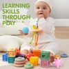 image:imageJOYIN Baby Toys  Montessori Toys for Babies FoodGrade Sensory Present Infant Stacking Circles Teether Blocks 3D Stress Balls Pull String Learning Gifts for Baby Girls Boys