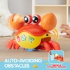 image:imageJOYIN Crawling Crab Tummy Time Toy Babies Interactive Big Walking Crab Toy with Intelligent Sensor Lights Buttons AutoAvoiding Obstacles Gift for Toddlers