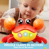 image:imageJOYIN Crawling Crab Tummy Time Toy Babies Interactive Big Walking Crab Toy with Intelligent Sensor Lights Buttons AutoAvoiding Obstacles Gift for Toddlers