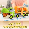 image:imageJOYIN Dinosaur Toys for Kids 24 Boy Toys Dinosaur Carrier Truck with 6 Rubber Car Vehicles Easter Birthday Gifts with Music amp Lights for 2 3 4 5 Year Old