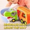 image:imageJOYIN Dinosaur Toys for Kids 24 Boy Toys Dinosaur Carrier Truck with 6 Rubber Car Vehicles Easter Birthday Gifts with Music amp Lights for 2 3 4 5 Year Old