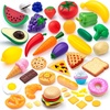 image:imageJOYIN 50 Piece Set of Kitchen Toys Dinnerware Dummy Fruits Vegetables Plastic Accessories for Children Educational Learning Toy Role Play Gift Easter Basket Stuffers