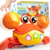 image:imageJOYIN Crawling Crab Tummy Time Toy Babies Interactive Big Walking Crab Toy with Intelligent Sensor Lights Buttons AutoAvoiding Obstacles Gift for Toddlers