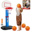 image:imageJOYIN Toddler Basketball Hoop Indoor Adjustable Basketball Goal for Kids with 4 Balls Game Toys for Playroom Pool Outdoor Birthday Gift for Baby Boys Girls Age 1 2 3 4  Air Pump IncludedBlue and Orange