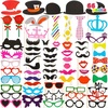 image:imageJoyin Toy Photo Booth Props 66 PiecesMulticolor Kit for Graduation Wedding Party Supplies Favorswith Stick Hats Glasses Mouth Bowler Bowties