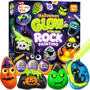 image:imageRock Painting Kit Glow in The Dark Rock Kit Arts and Crafts for Kids Ages 612 Art Supplies Toy Kids Craft Paint Kits Arts amp Crafts for Boys Girls Birthday Party Gift ToyHalloween